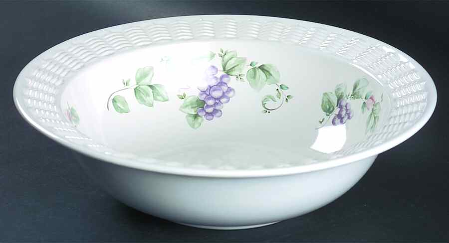 Grapevine Serving Bowl with Wicker Trim by Pfaltzgraff-1