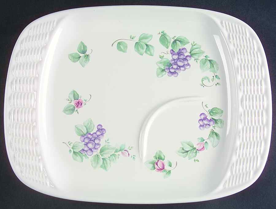 Grapevine Rectangular Basketweave Snack Tray by Pfaltzgraff-1