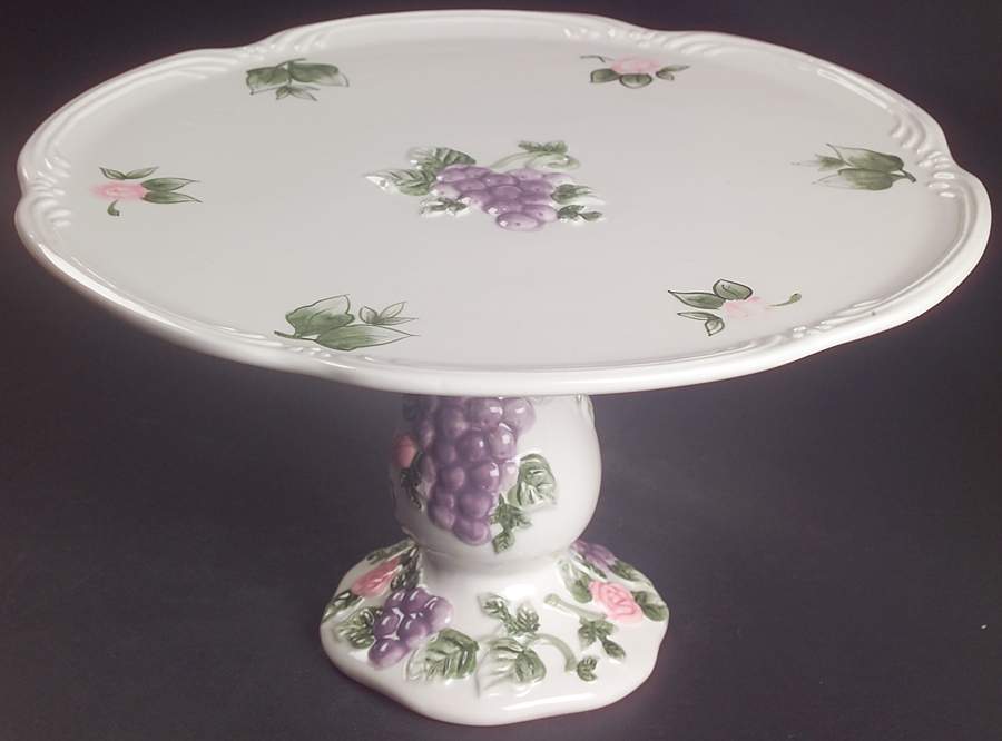 Grapevine 11" Diameter Pedestal Cake Stand by Pfaltzgraff-1