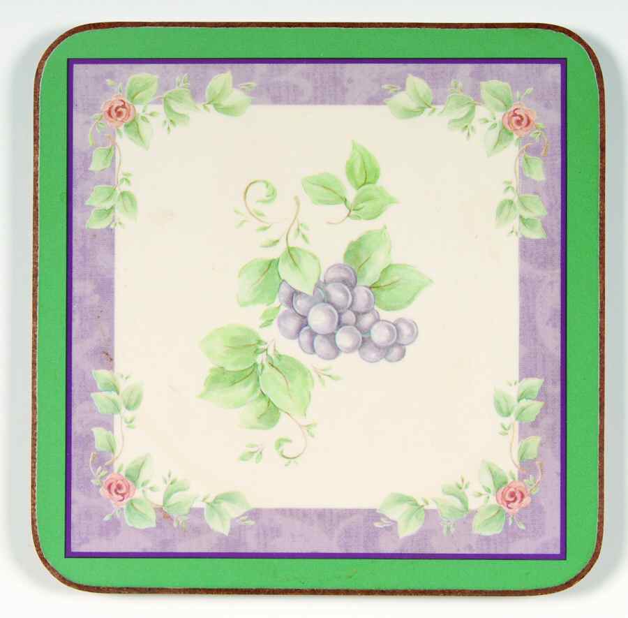 Grapevine Cork Back Square Coaster by Pfaltzgraff-1