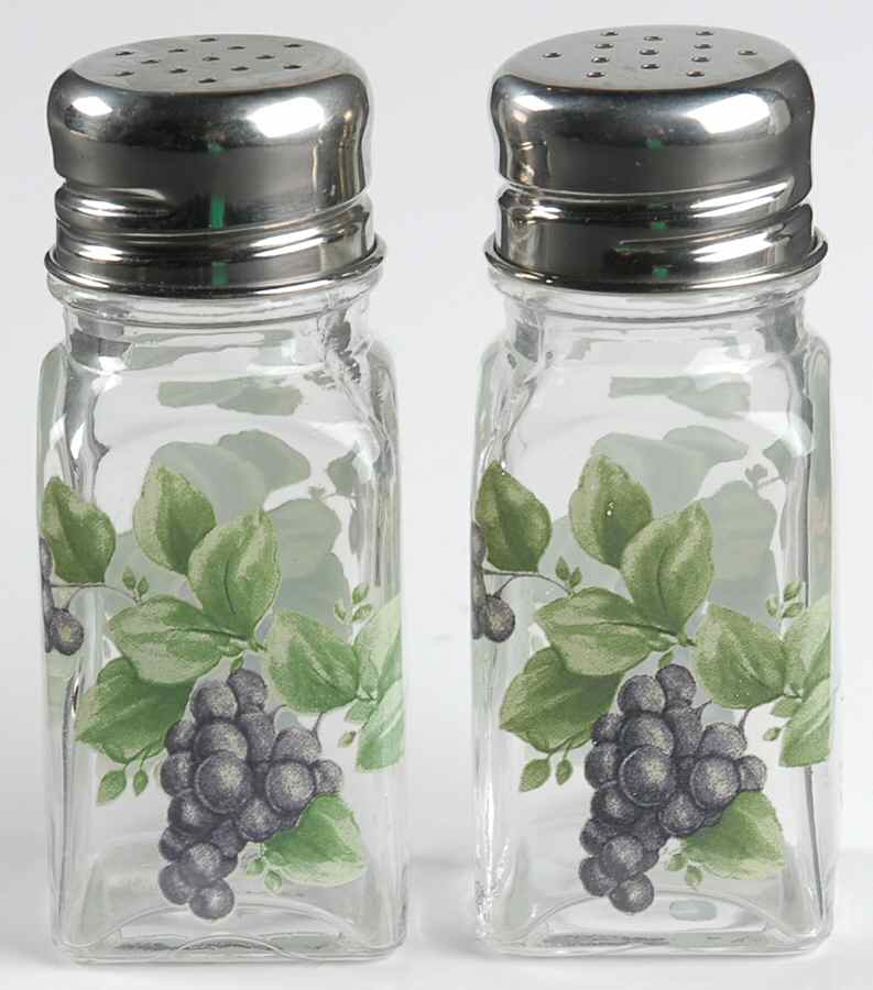 Grapevine Glassware Salt and Pepper Set by Pfaltzgraff-1