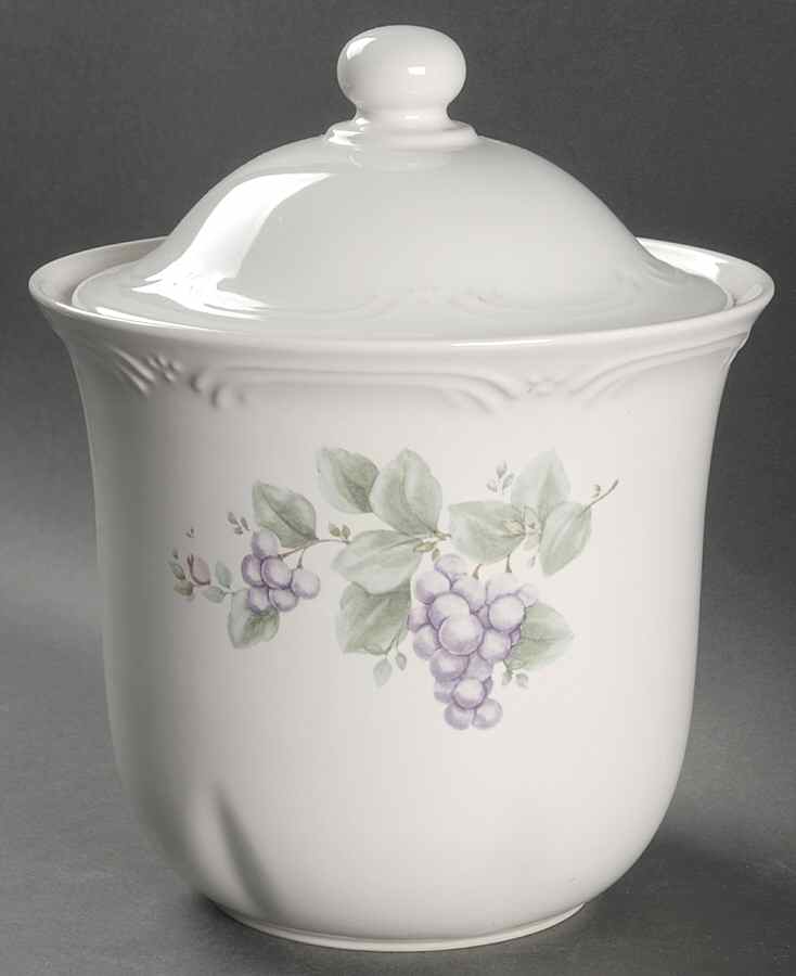 Grapevine Large Canister & Lid with Seal Ring by Pfaltzgraff-1