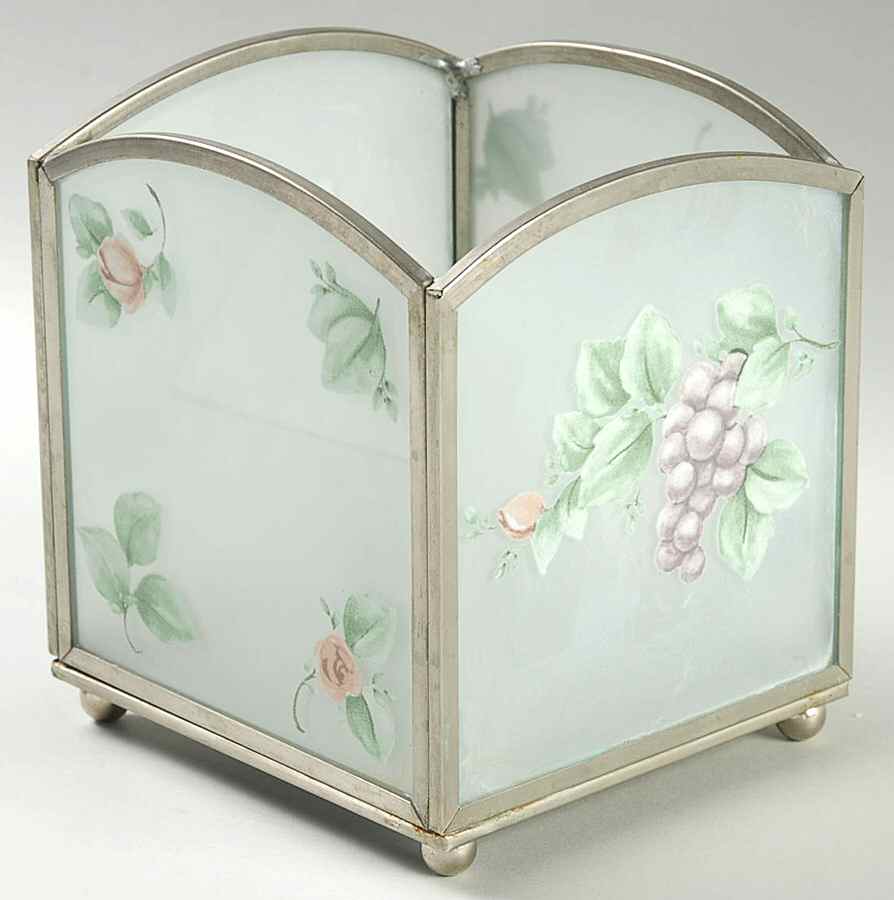 Grapevine Square Glass & Metal Votive Candleholder by Pfaltzgraff-1