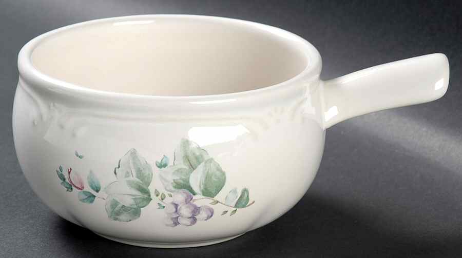 Grapevine One Stick Handled Soup/Snack Bowl (use with SNTR12) by Pfaltzgraff-1