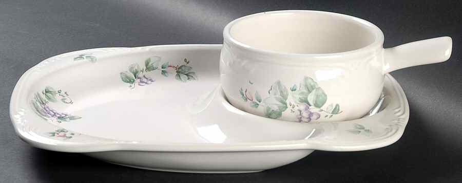 Grapevine 12" Snack Tray (SNTR12) & Stick Handle Soup Set (SOH) by Pfaltzgraff-1