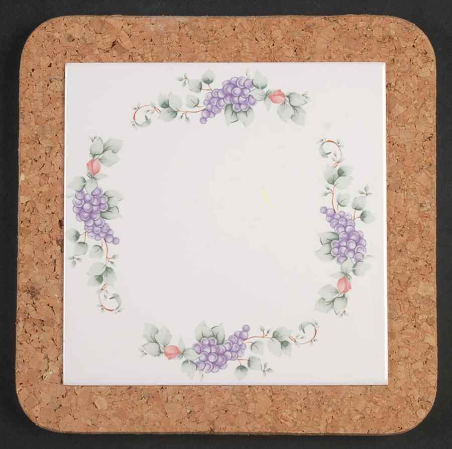 Grapevine Square Cork Back Trivet by Pfaltzgraff-1