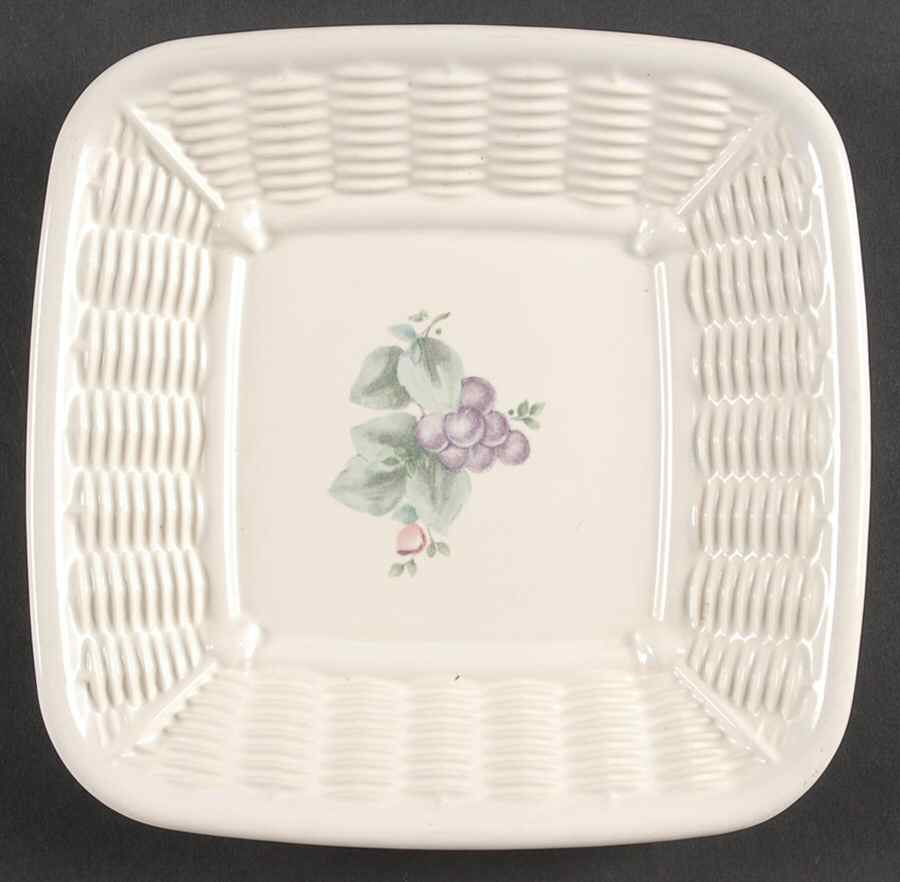 Grapevine Open Candy Dish with Wicker Trim by Pfaltzgraff-1