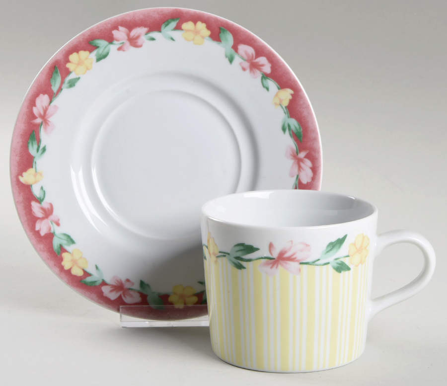 Grandma's Kitchen Flat Cup & Saucer Set by Pfaltzgraff-1
