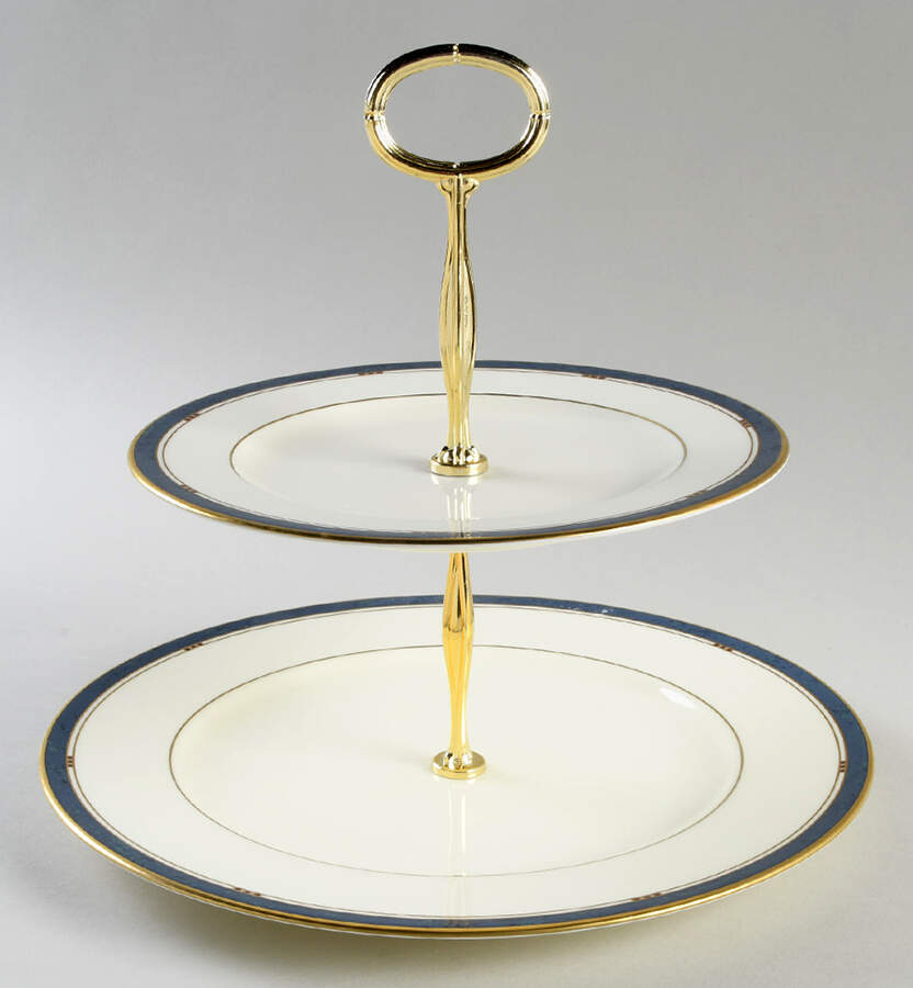 Hampton 6 5/8"-10"  2 Tiered Serving Tray (Dp, Sp) HC by Pfaltzgraff-1