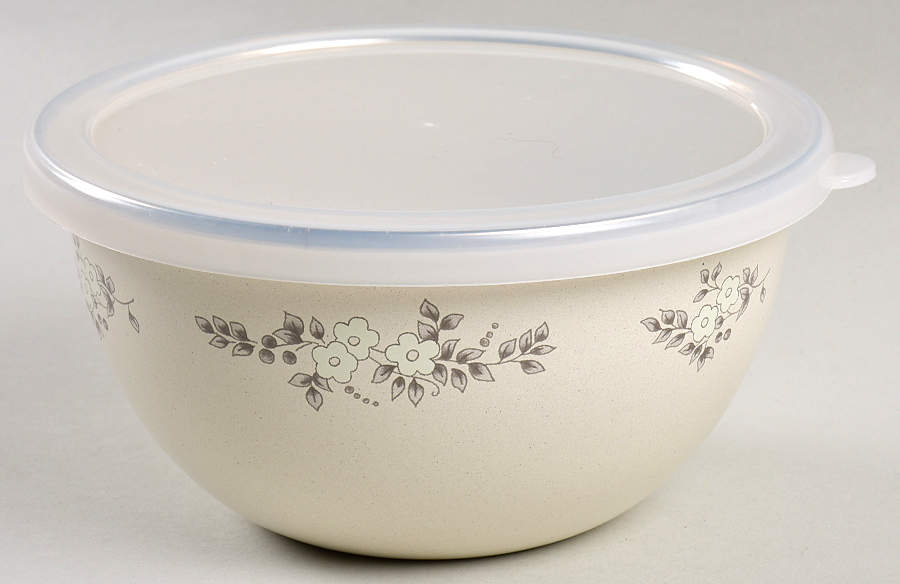 Heirloom Bowl-Metal 5 3/4" with Plastic Lid by Pfaltzgraff-1