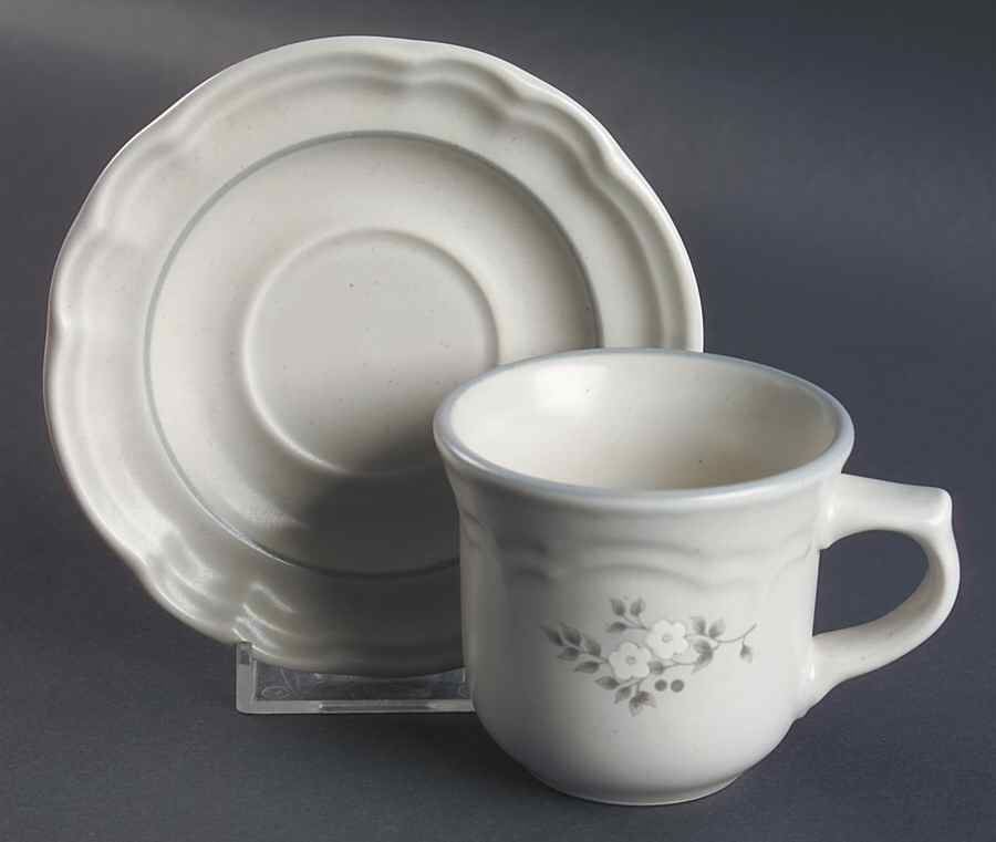 Heirloom Flat Demitasse Cup & Saucer Set by Pfaltzgraff-1