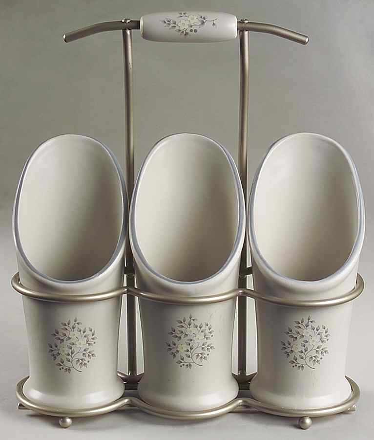 Heirloom Flatware Caddy-3 Holders & Metal Caddy by Pfaltzgraff-1