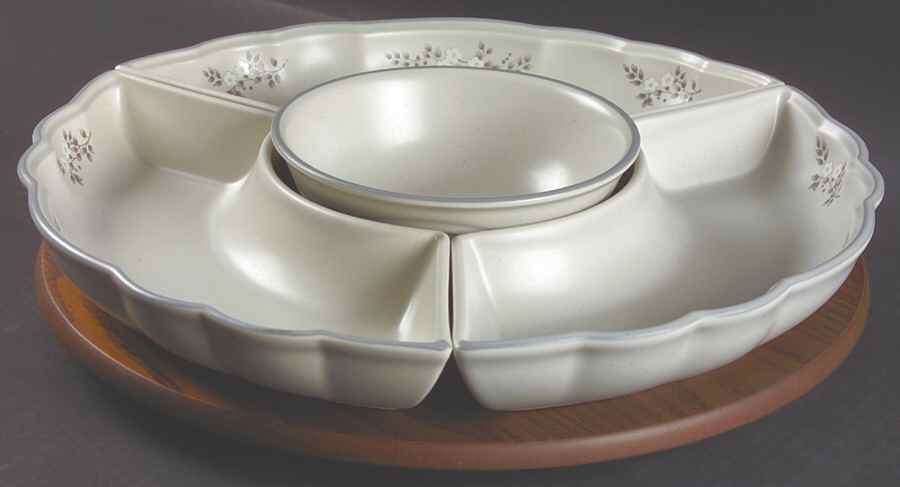 Heirloom (5 Pc) Lazy Susan (3 Sides,1 Center,1 Plastic Base by Pfaltzgraff-1