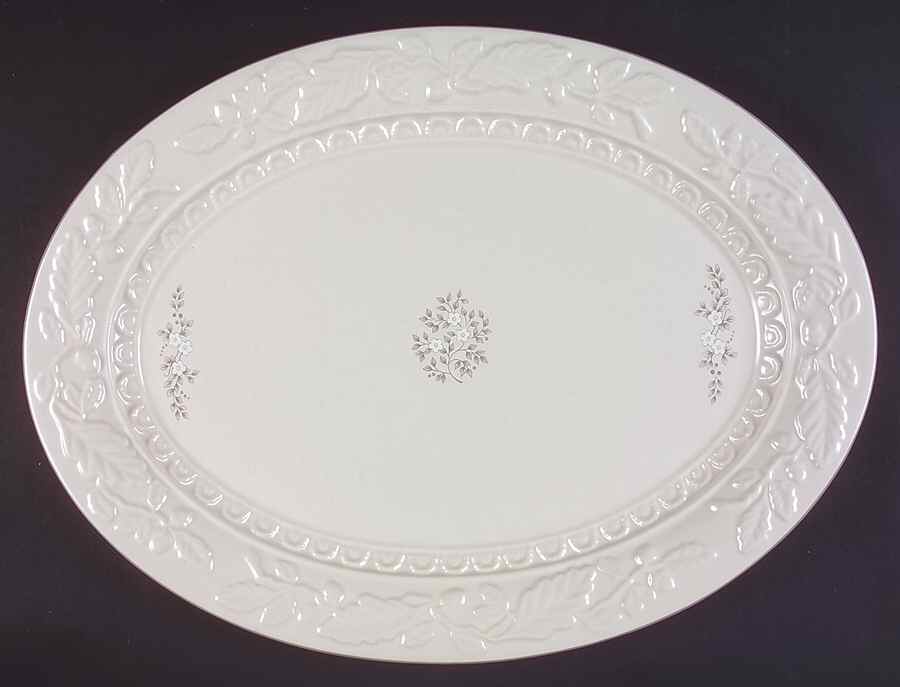 Heirloom 18" Embossed Oval Serving Platter by Pfaltzgraff-1