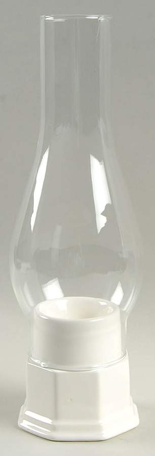 Heritage White Hurricane Lamp & Globe by Pfaltzgraff-1