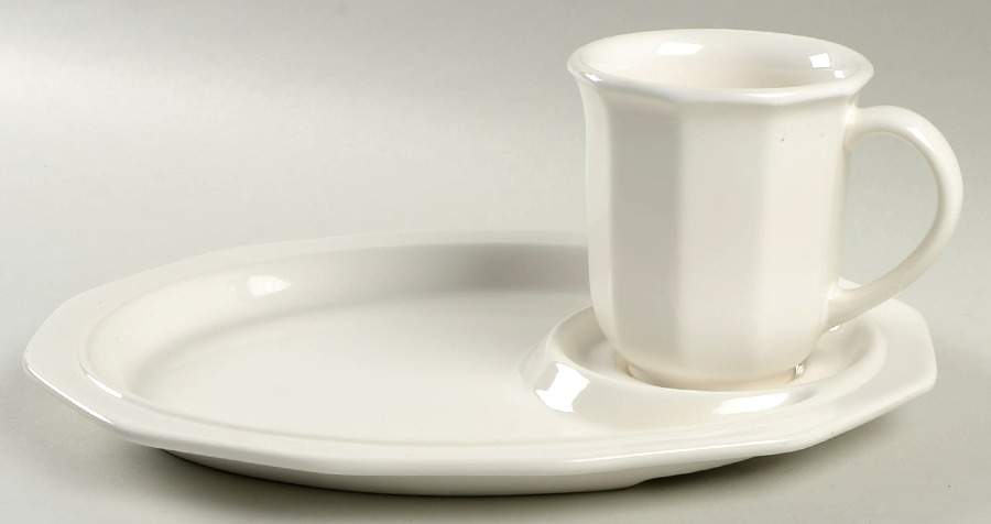 Heritage White Snack Plate & Mug Set by Pfaltzgraff-1