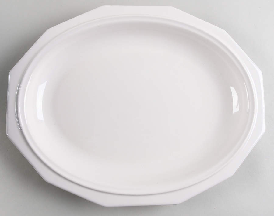 Heritage White 14" Oval Serving Platter by Pfaltzgraff-1