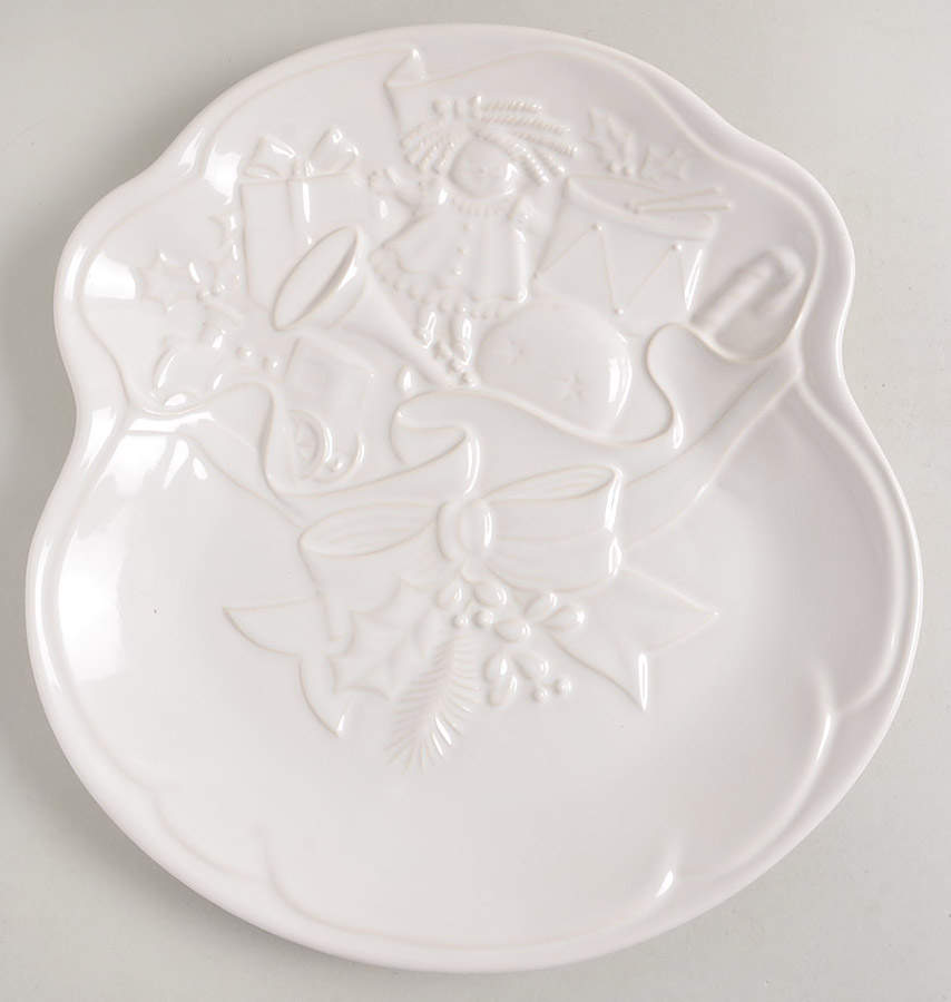 Heritage White Embossed Goodies Plate by Pfaltzgraff-1