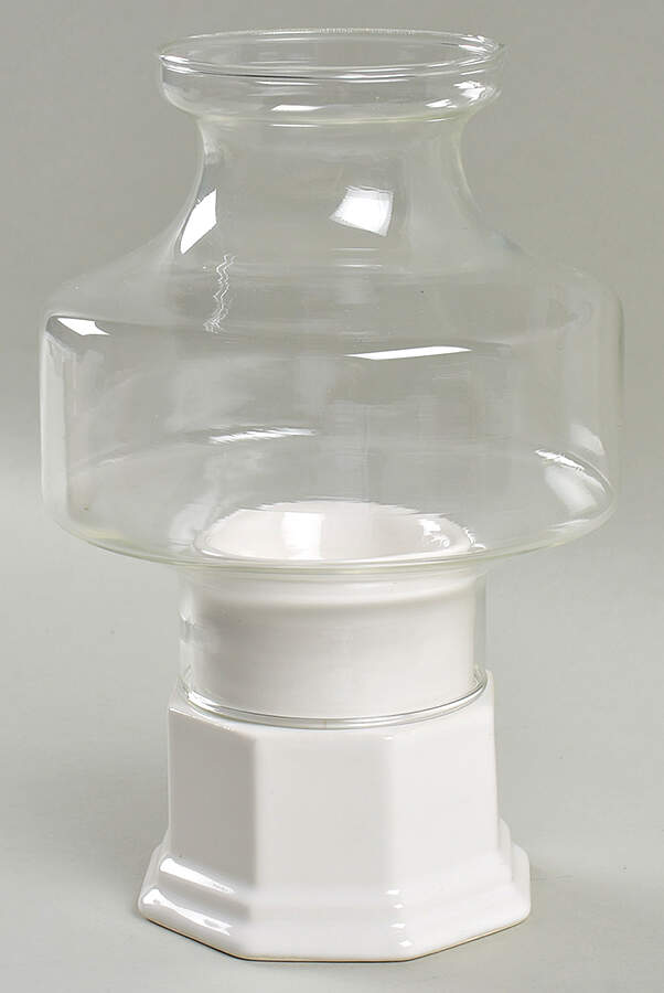 Heritage White Hurricane Lamp & Globe by Pfaltzgraff-1