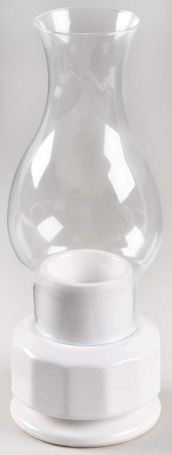 Heritage White Hurricane Lamp & Globe by Pfaltzgraff-1