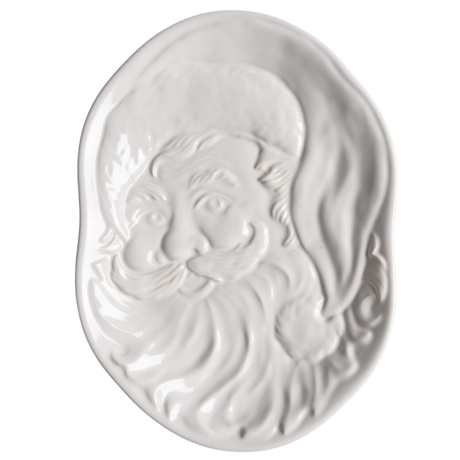 Heritage White Embossed Snowman Plate by Pfaltzgraff-1