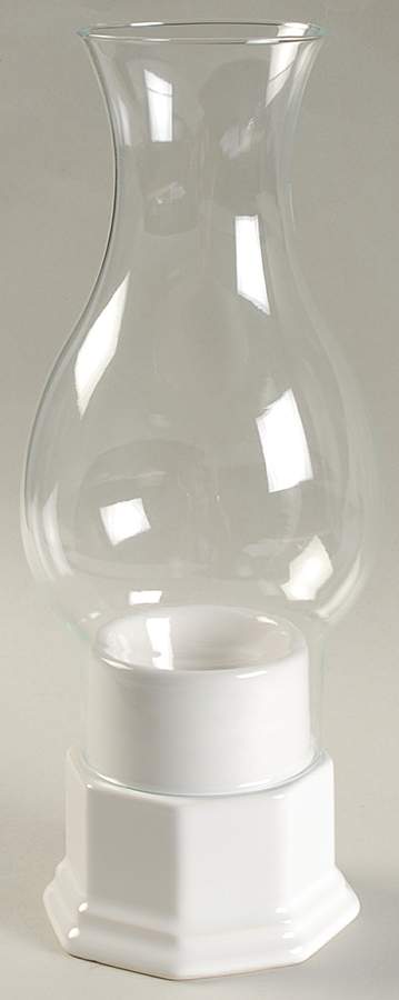 Heritage White Hurricane Lamp & Globe by Pfaltzgraff-1