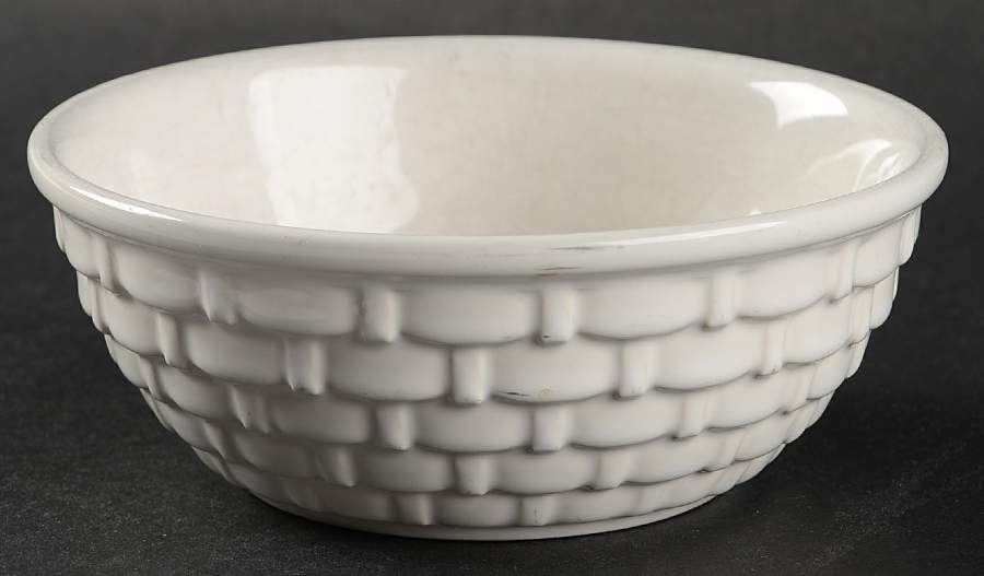 Heritage White 5" Wicker Bowl by Pfaltzgraff-1