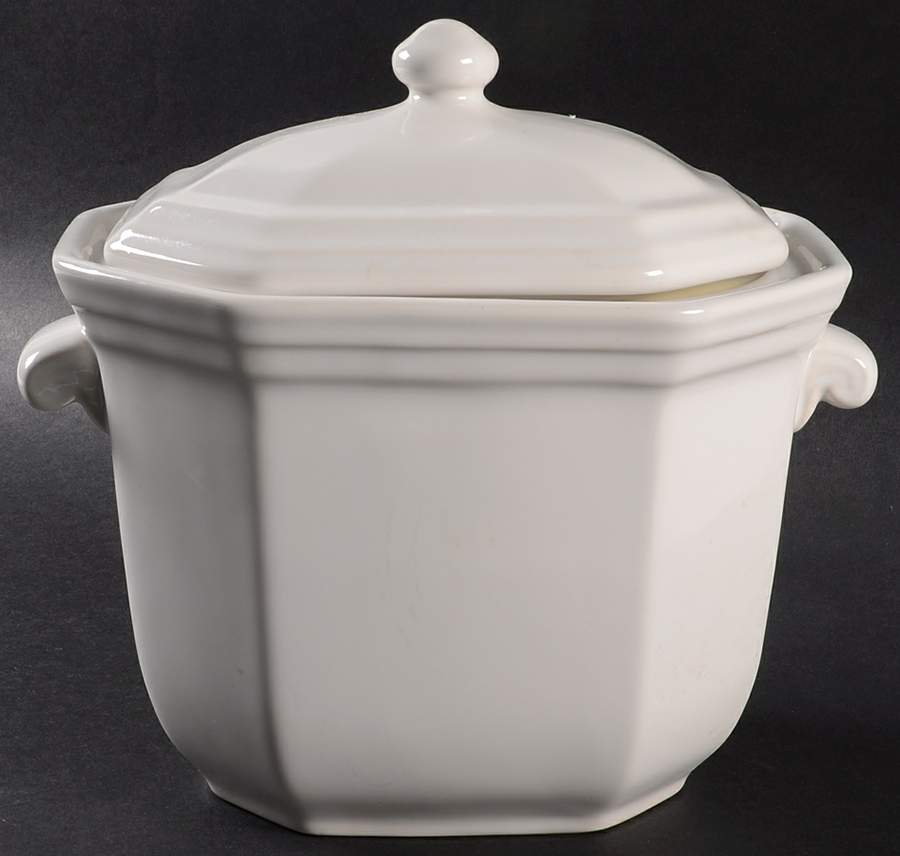 Heritage White Brown Sugar Crock by Pfaltzgraff-1