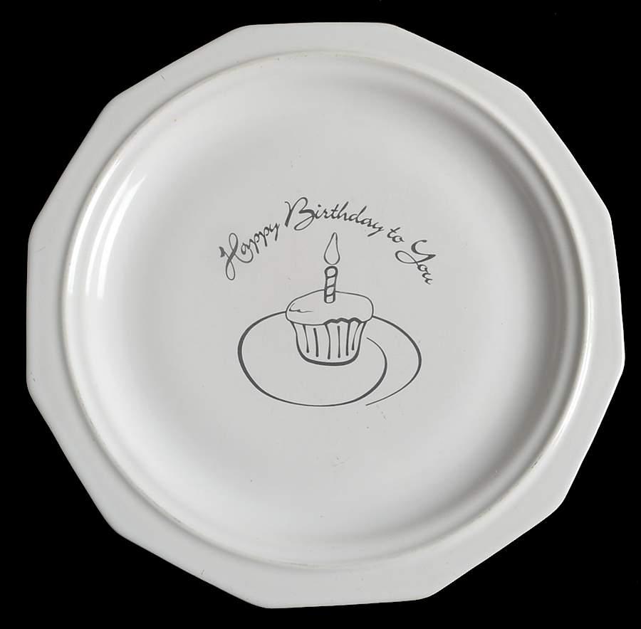 Heritage White "Happy Birthday" Dinner Plate by Pfaltzgraff-1