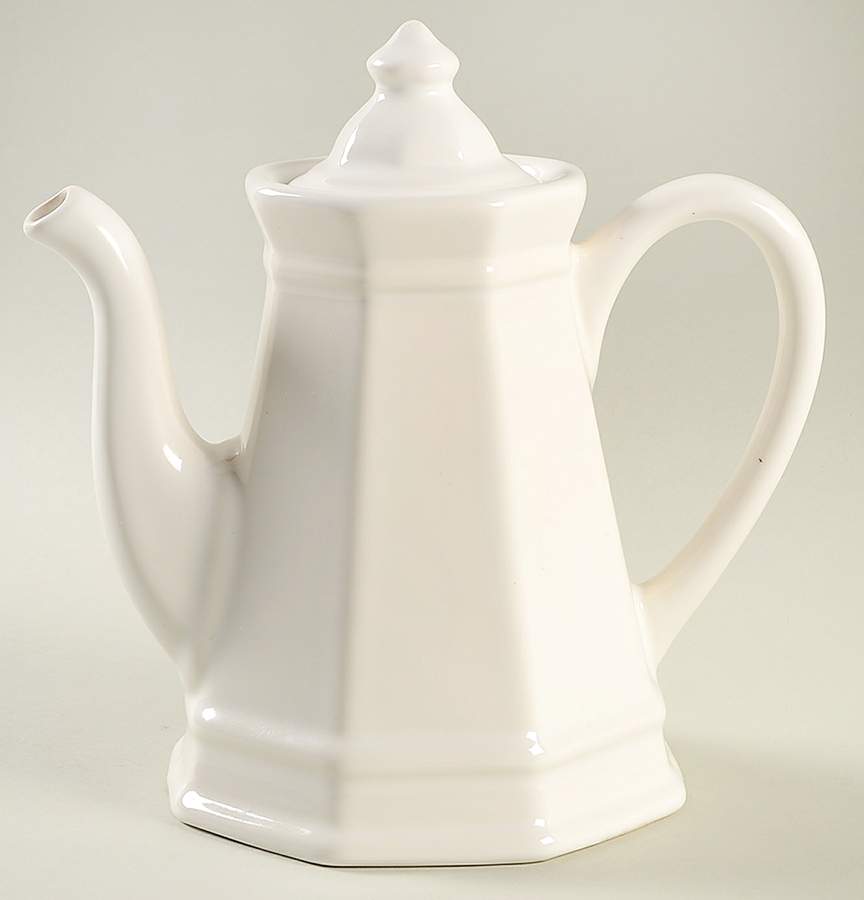 Heritage White Teapot & Lid by Pfaltzgraff-1