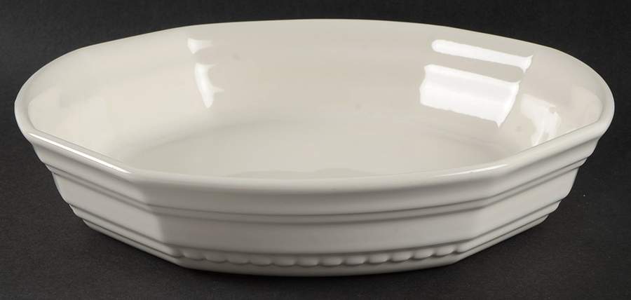 Heritage White Deep Pie Serving Plate by Pfaltzgraff-1