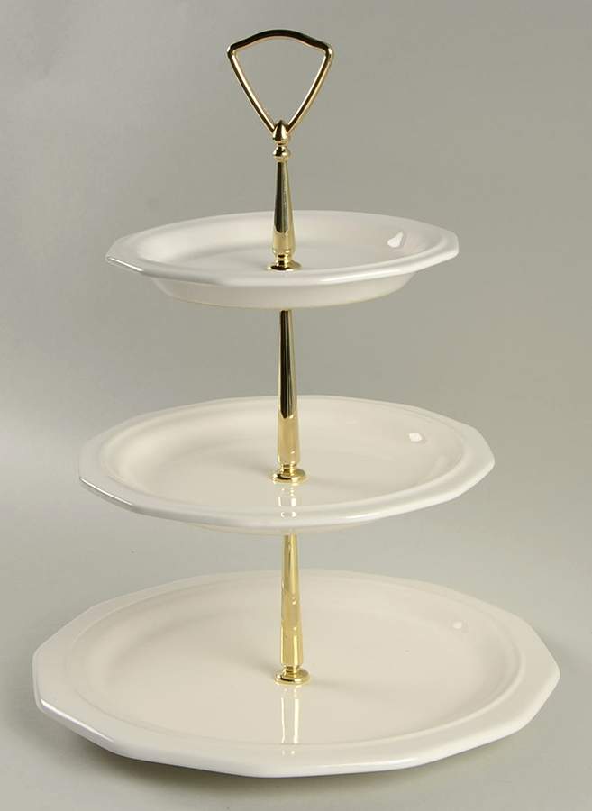 Heritage White 3-Tiered Serving Tray (DP, SP, BB) by Pfaltzgraff-1