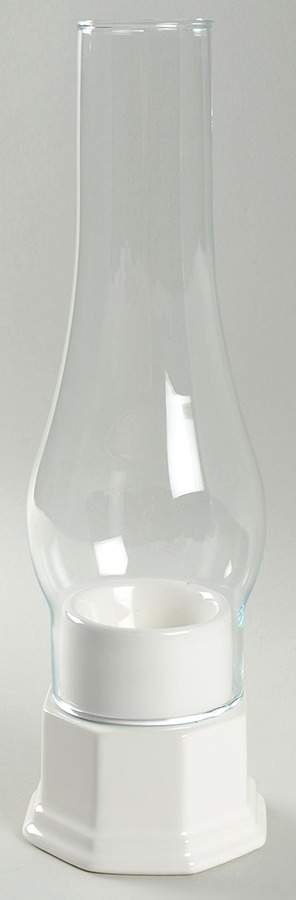 Heritage White Hurricane Lamp & Globe by Pfaltzgraff-1