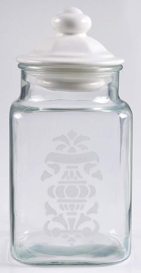 Heritage White Large Glassware Canister by Pfaltzgraff-1