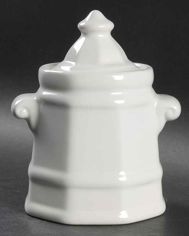 Heritage White Sugar Bowl & Lid by Pfaltzgraff-1