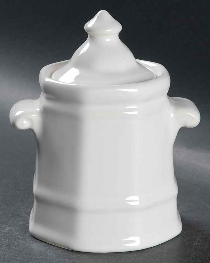 Heritage White Sugar Bowl & Lid by Pfaltzgraff-1