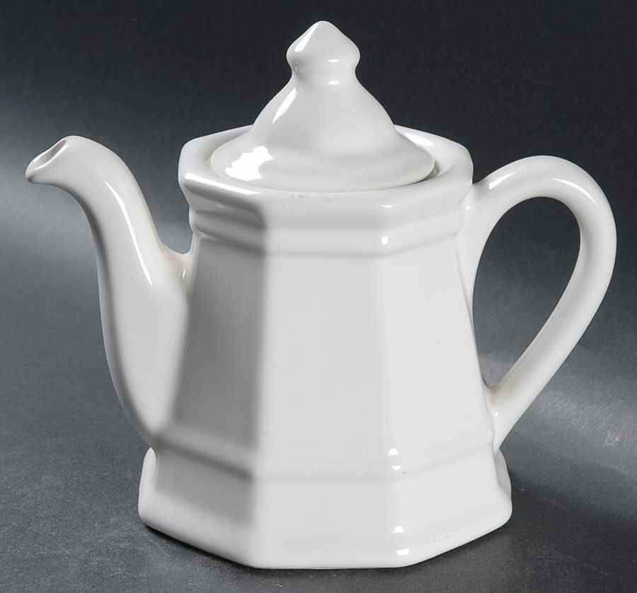 Heritage White Mini Teapot & Lid by Pfaltzgraff-1