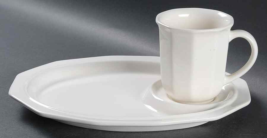 Heritage White Snack Plate & Mug Set by Pfaltzgraff-1