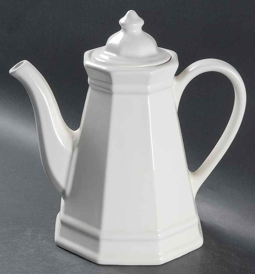 Heritage White Coffee Pot & Lid by Pfaltzgraff-1