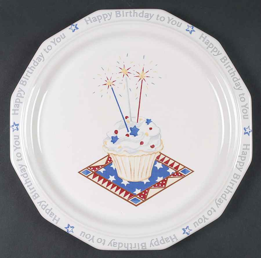 Heritage White Happy Birthday Cake Plate by Pfaltzgraff-1
