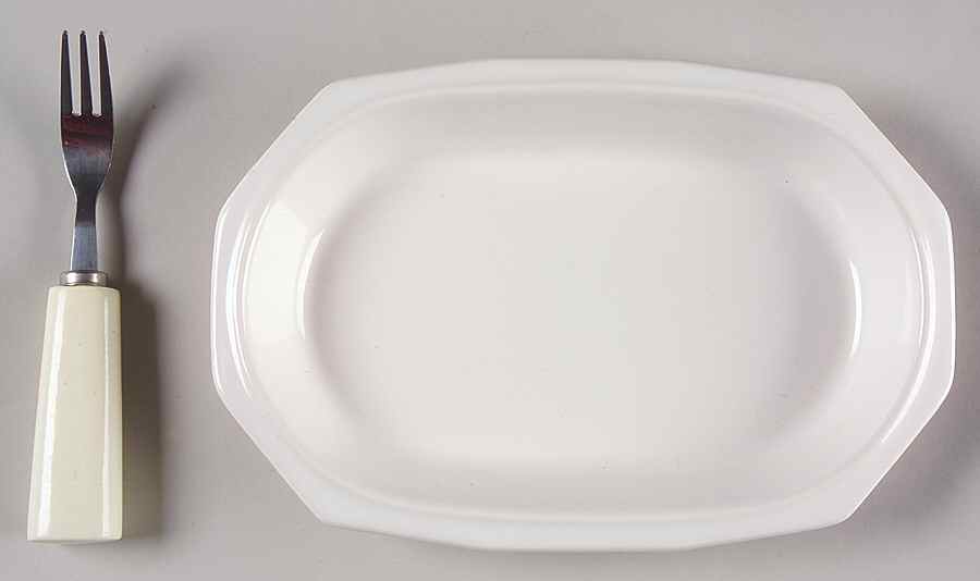 Heritage White Hors d'Oeuvre Set (Tray and Fork) by Pfaltzgraff-1