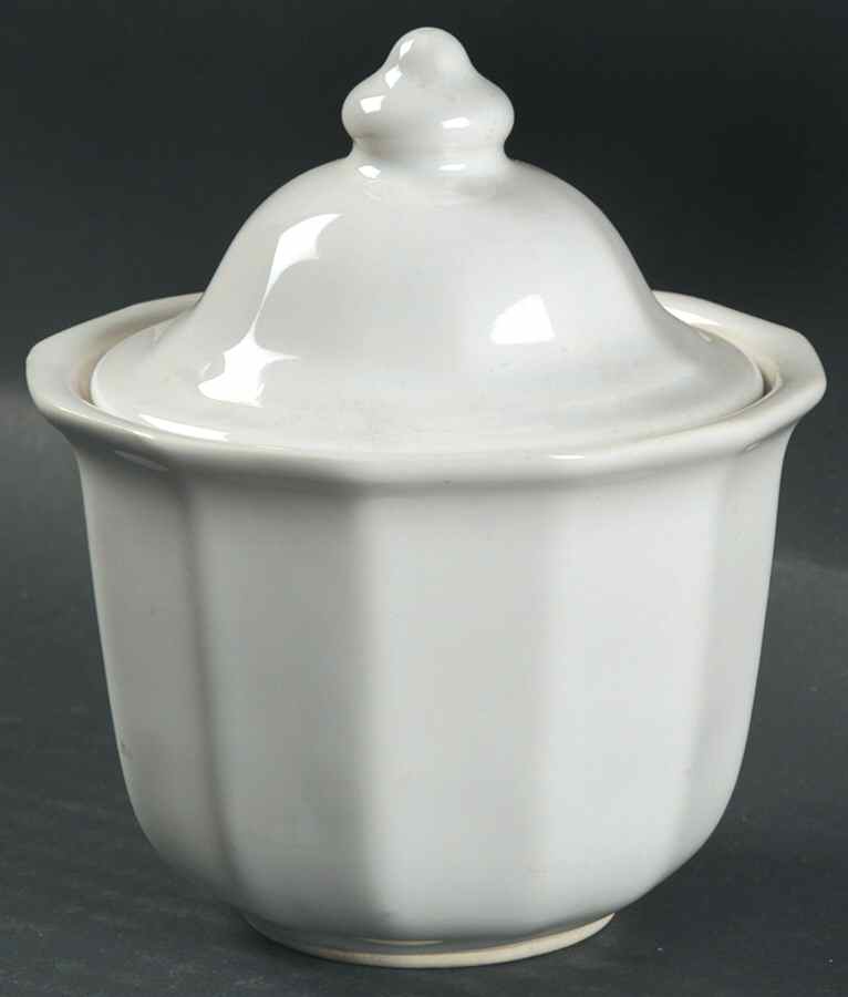 Heritage White Condiment Jar & Lid by Pfaltzgraff-1