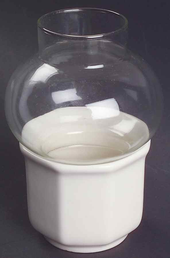 Heritage White Mini Lite Votive with Glass Globe by Pfaltzgraff-1