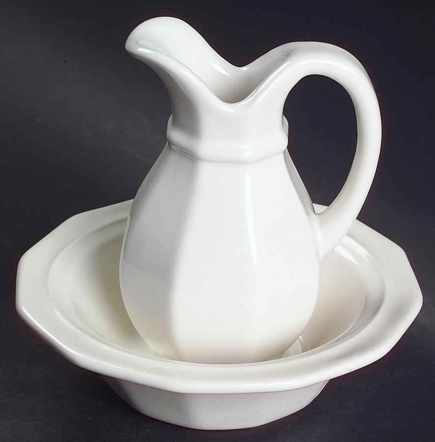 Heritage White Miniature Pitcher and Bowl Set by Pfaltzgraff-1