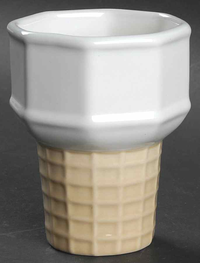 Heritage White Ice Cream Cone Shaped Dish by Pfaltzgraff-1