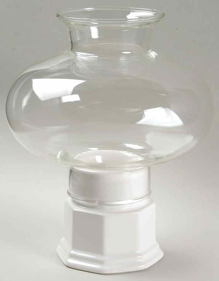 Heritage White Hurricane Lamp & Globe by Pfaltzgraff-1