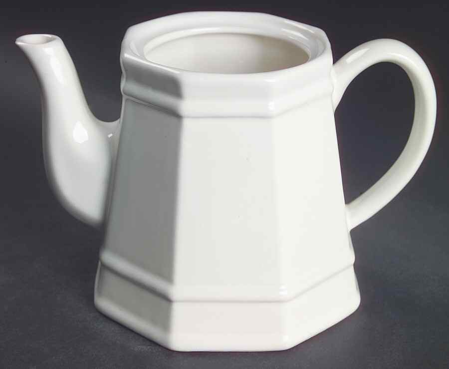 Heritage White Small Teapot No Lid by Pfaltzgraff-1