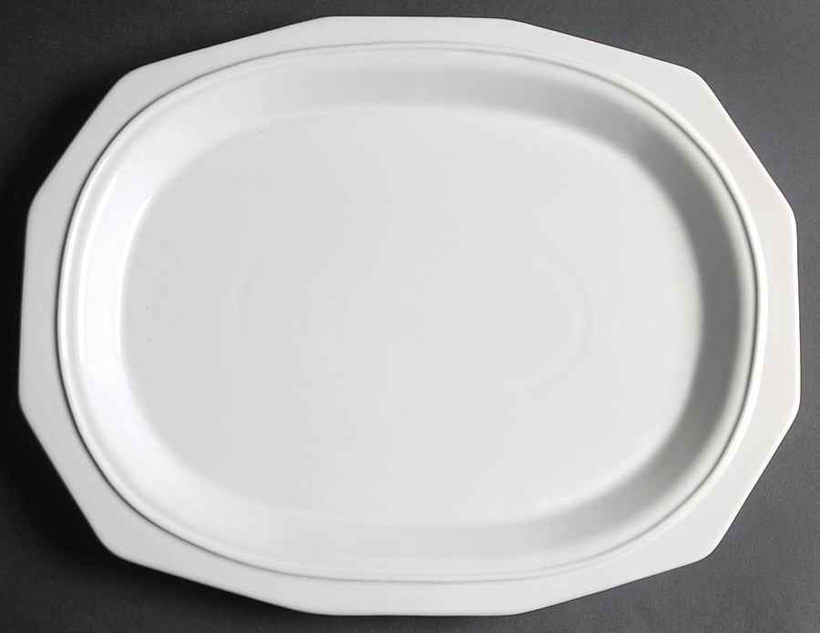 Heritage White 14" Oval Serving Platter by Pfaltzgraff-1