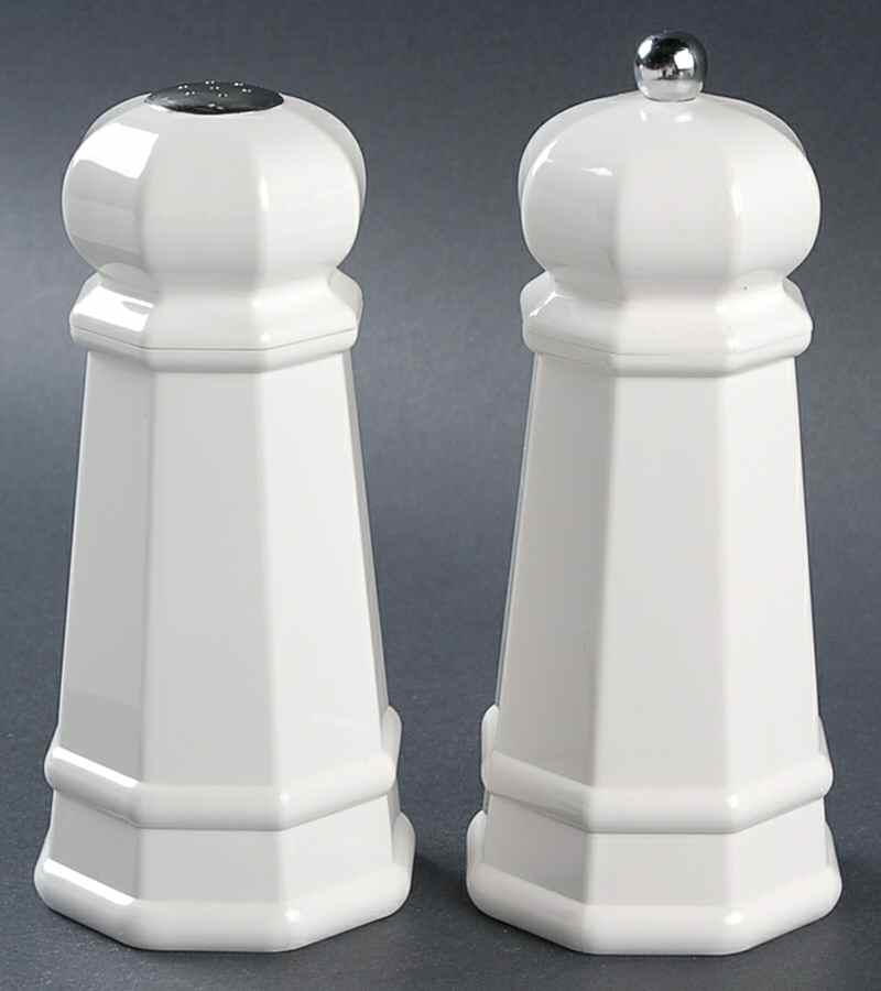 Heritage White Plastic Salt & Pepper Mill Set by Pfaltzgraff-1
