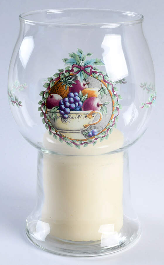 Holly Joy Glass Pillar Float Candleholder by Pfaltzgraff-1